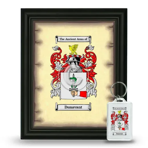 Dunavant Framed Coat of Arms and Keychain - Black