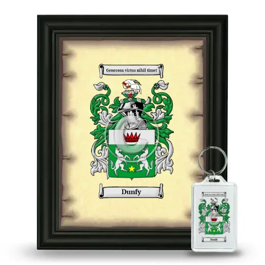 Dunfy Framed Coat of Arms and Keychain - Black