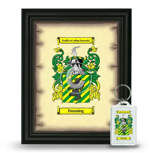 Dunning Framed Coat of Arms and Keychain - Black