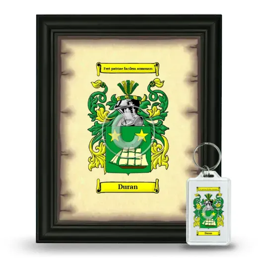 Duran Framed Coat of Arms and Keychain - Black