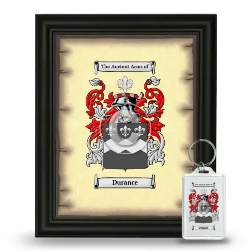 Durance Framed Coat of Arms and Keychain - Black