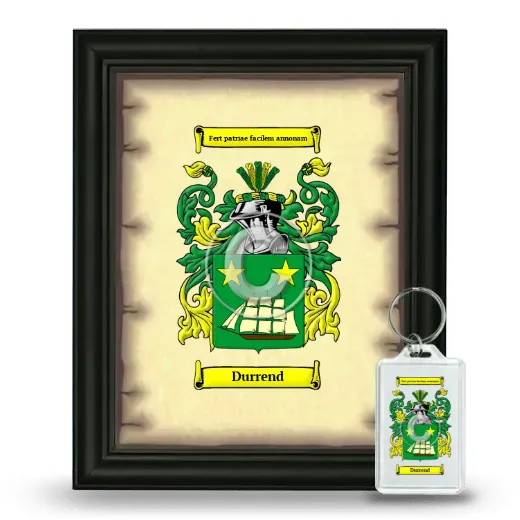 Durrend Framed Coat of Arms and Keychain - Black