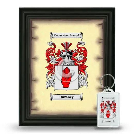 Duvaney Framed Coat of Arms and Keychain - Black