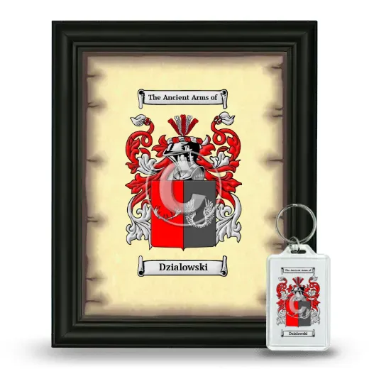 Dzialowski Framed Coat of Arms and Keychain - Black