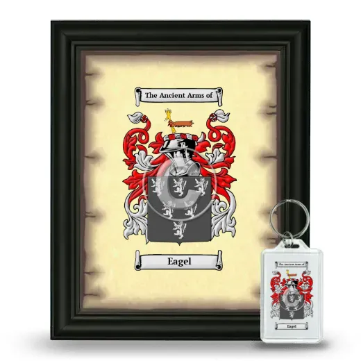 Eagel Framed Coat of Arms and Keychain - Black