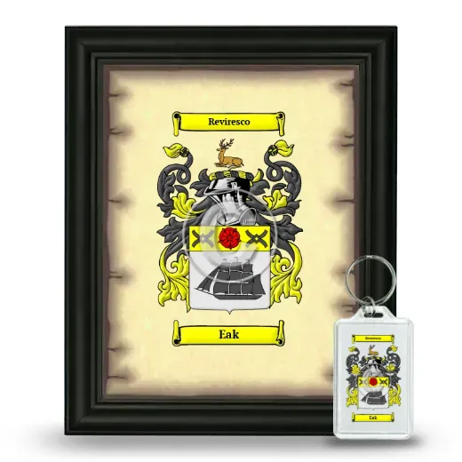 Eak Framed Coat of Arms and Keychain - Black
