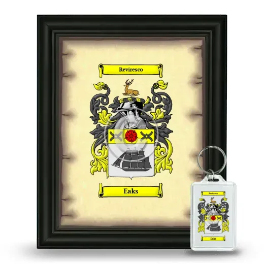 Eaks Framed Coat of Arms and Keychain - Black