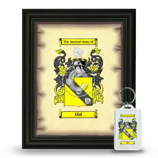Ebil Framed Coat of Arms and Keychain - Black