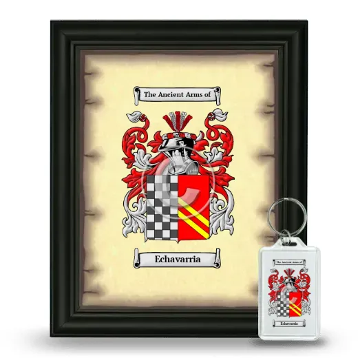 Echavarria Framed Coat of Arms and Keychain - Black
