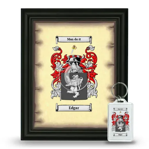 Edgar Framed Coat of Arms and Keychain - Black