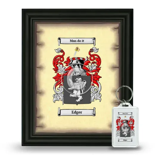 Edger Framed Coat of Arms and Keychain - Black