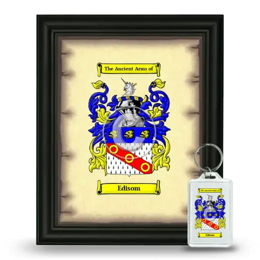 Edisom Framed Coat of Arms and Keychain - Black
