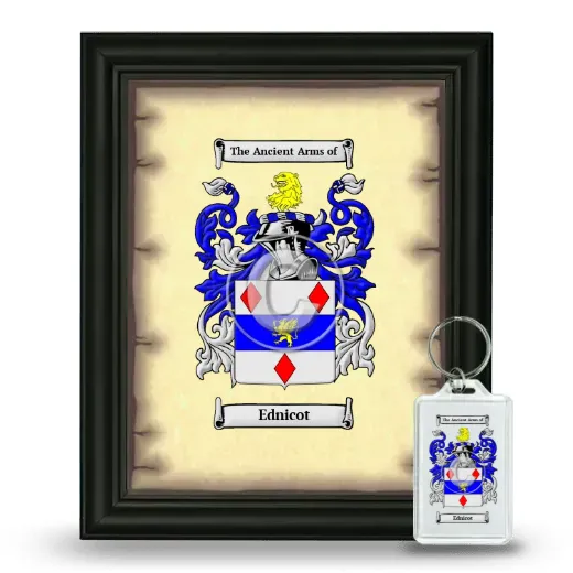 Ednicot Framed Coat of Arms and Keychain - Black