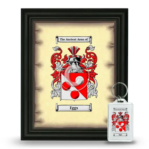 Eggs Framed Coat of Arms and Keychain - Black