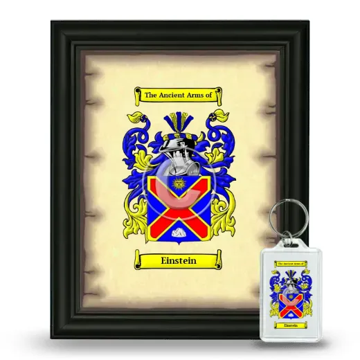 Einstein Framed Coat of Arms and Keychain - Black