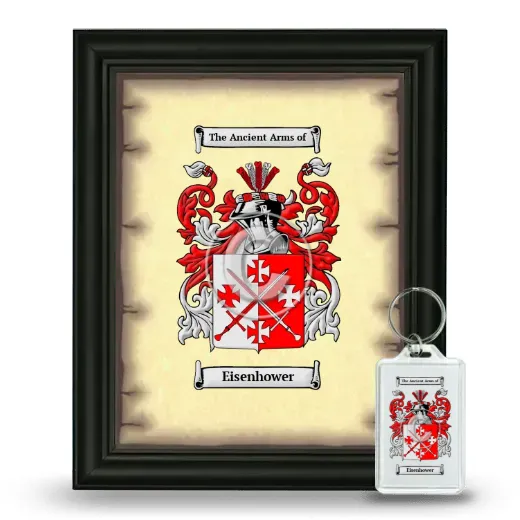 Eisenhower Framed Coat of Arms and Keychain - Black