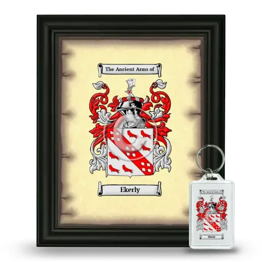 Ekerly Framed Coat of Arms and Keychain - Black