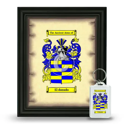 El dorado Framed Coat of Arms and Keychain - Black