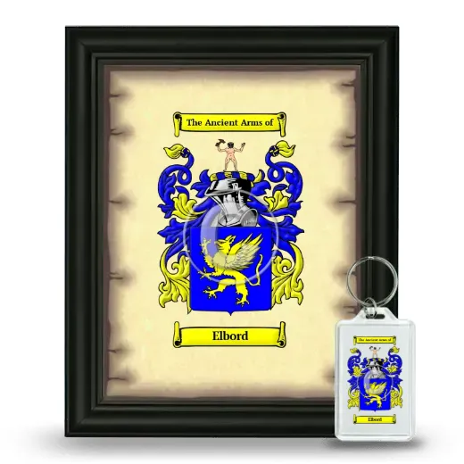 Elbord Framed Coat of Arms and Keychain - Black