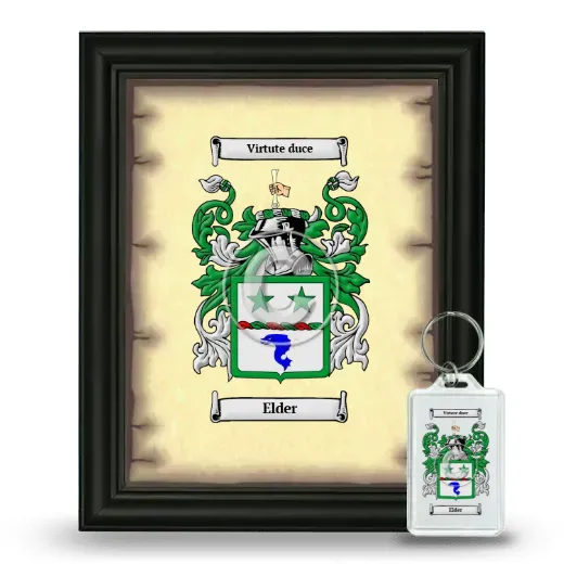 Elder Framed Coat of Arms and Keychain - Black