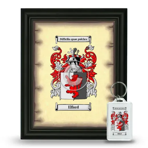 Elfard Framed Coat of Arms and Keychain - Black