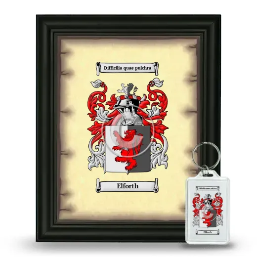 Elforth Framed Coat of Arms and Keychain - Black