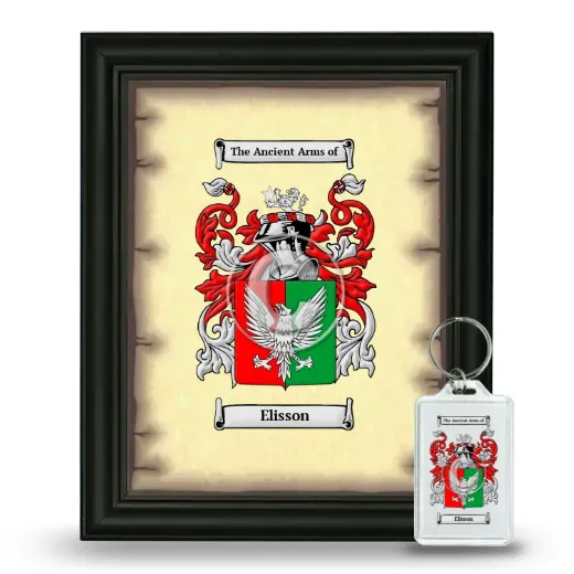 Elisson Framed Coat of Arms and Keychain - Black