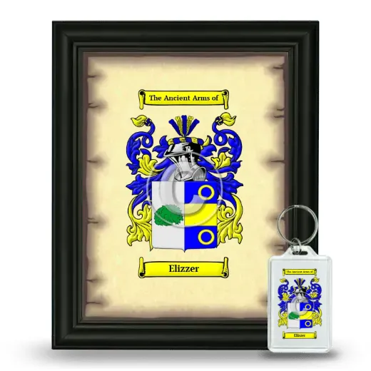 Elizzer Framed Coat of Arms and Keychain - Black