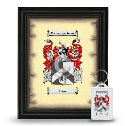 Elker Framed Coat of Arms and Keychain - Black