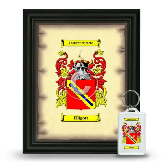 Elligott Framed Coat of Arms and Keychain - Black