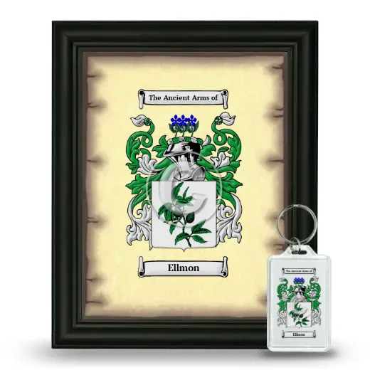 Ellmon Framed Coat of Arms and Keychain - Black