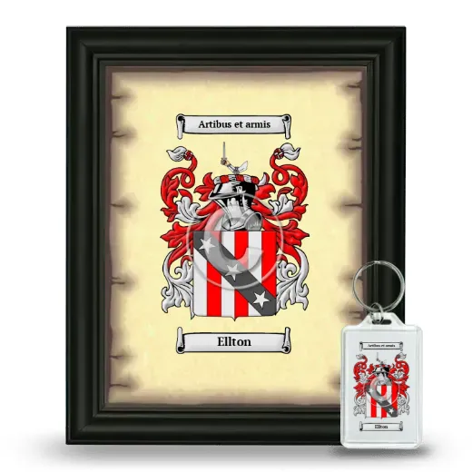 Ellton Framed Coat of Arms and Keychain - Black