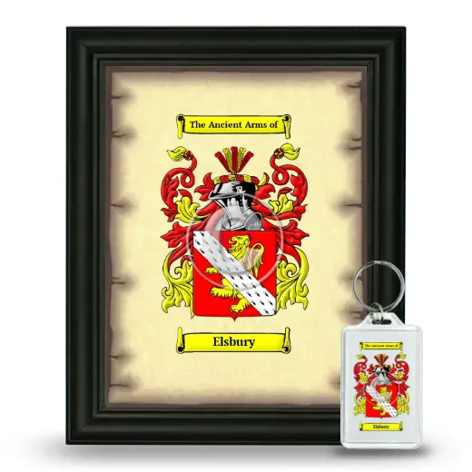 Elsbury Framed Coat of Arms and Keychain - Black