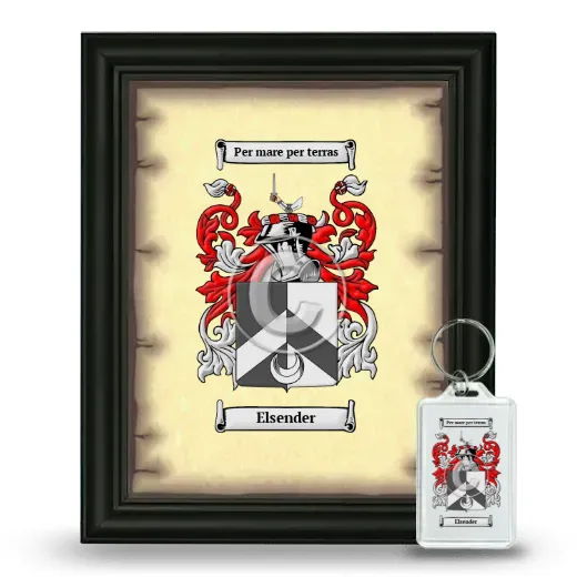 Elsender Framed Coat of Arms and Keychain - Black