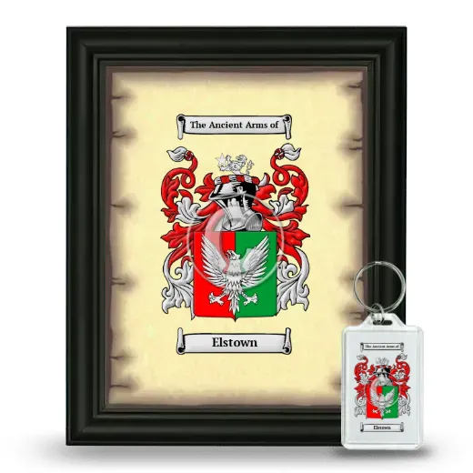 Elstown Framed Coat of Arms and Keychain - Black