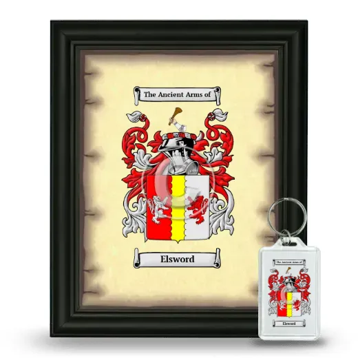 Elsword Framed Coat of Arms and Keychain - Black