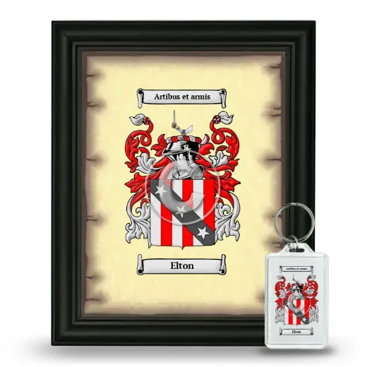 Elton Framed Coat of Arms and Keychain - Black