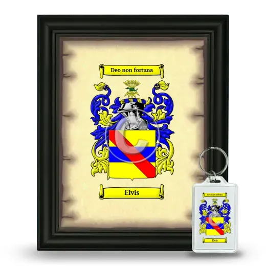 Elvis Framed Coat of Arms and Keychain - Black