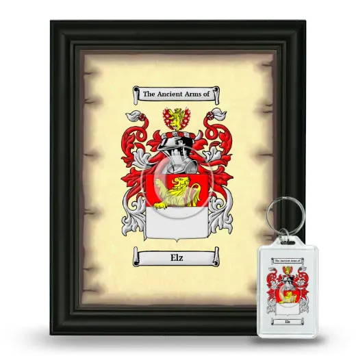 Elz Framed Coat of Arms and Keychain - Black