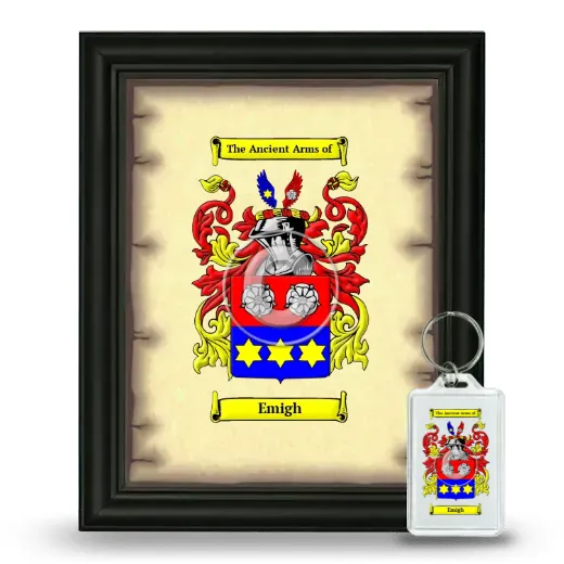Emigh Framed Coat of Arms and Keychain - Black