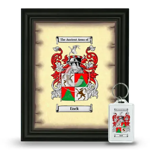 Enck Framed Coat of Arms and Keychain - Black