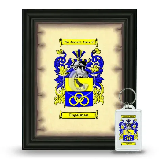 Engelman Framed Coat of Arms and Keychain - Black