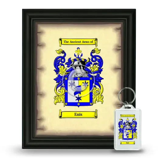 Enis Framed Coat of Arms and Keychain - Black