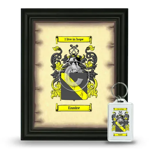 Ennire Framed Coat of Arms and Keychain - Black