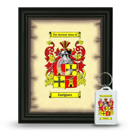 Enriguez Framed Coat of Arms and Keychain - Black