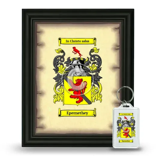 Epernethey Framed Coat of Arms and Keychain - Black