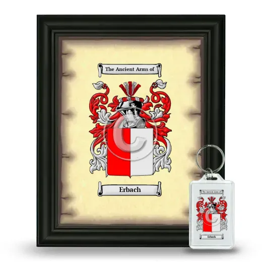 Erbach Framed Coat of Arms and Keychain - Black