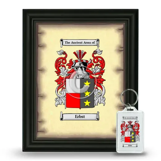Erbst Framed Coat of Arms and Keychain - Black