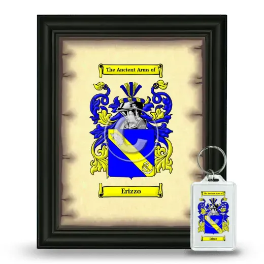 Erizzo Framed Coat of Arms and Keychain - Black