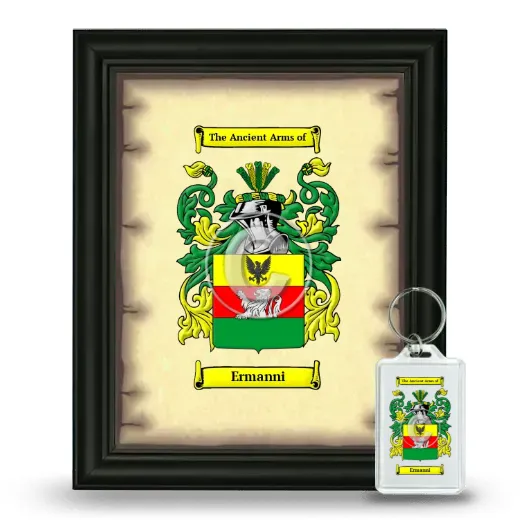Ermanni Framed Coat of Arms and Keychain - Black